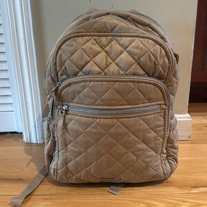 Vera Bradley Campus Backpack in Meadowlark Tan NEW